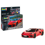 KIT PARA MONTAR REVELL MODEL SET CORVETTE C8 COUPÉ 1/25 144 PEÇAS COMPLETO COM TINTAS COLA E PINCEL REV 67714